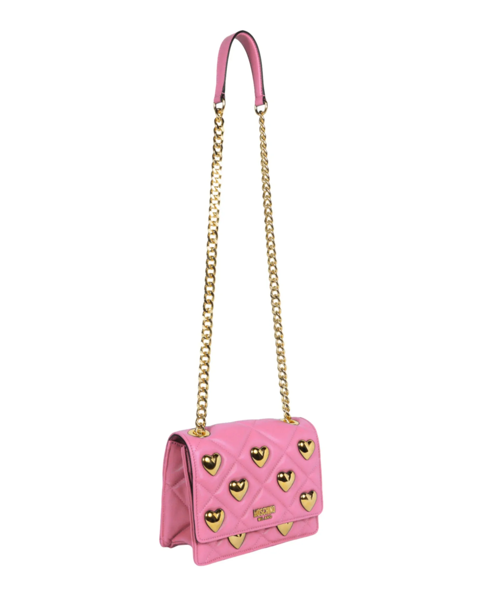 Moschino Heart Studs Quilted Crossbody Bag