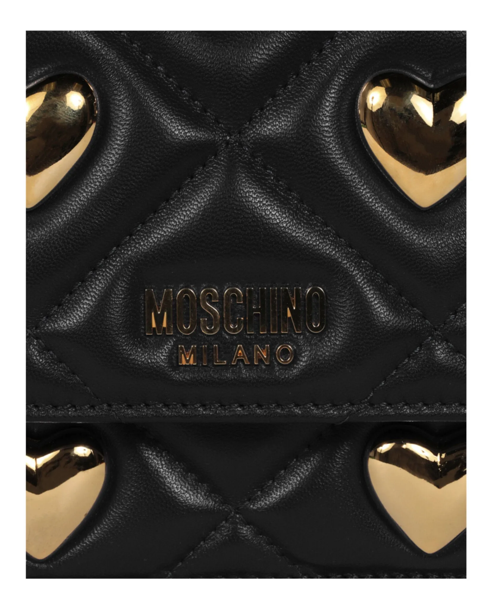 Moschino Heart Studs Quilted Crossbody Bag