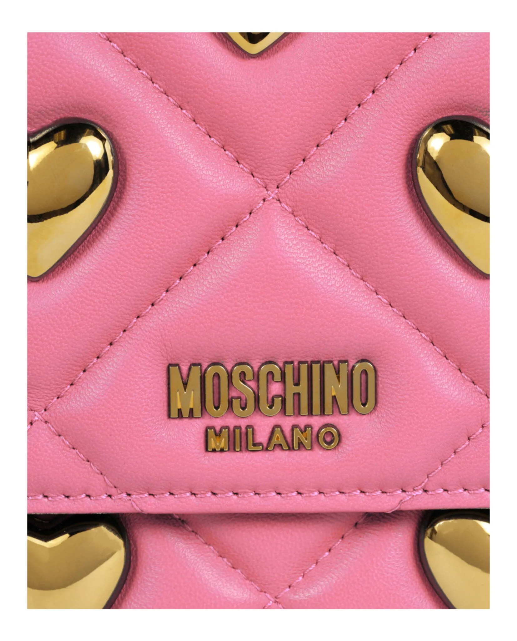 Moschino Heart Studs Quilted Crossbody Bag