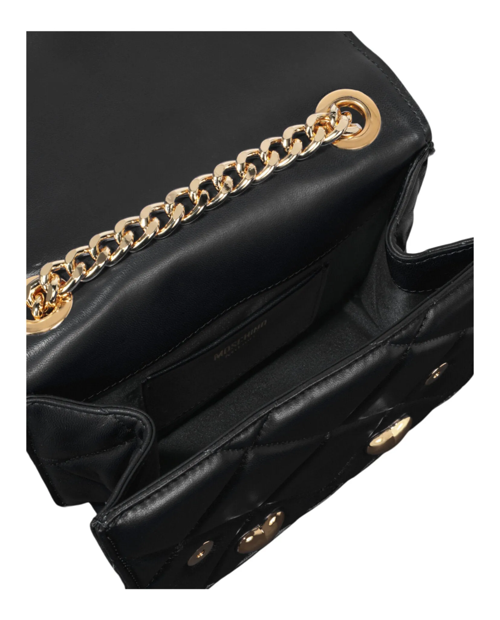 Moschino Heart Studs Quilted Crossbody Bag