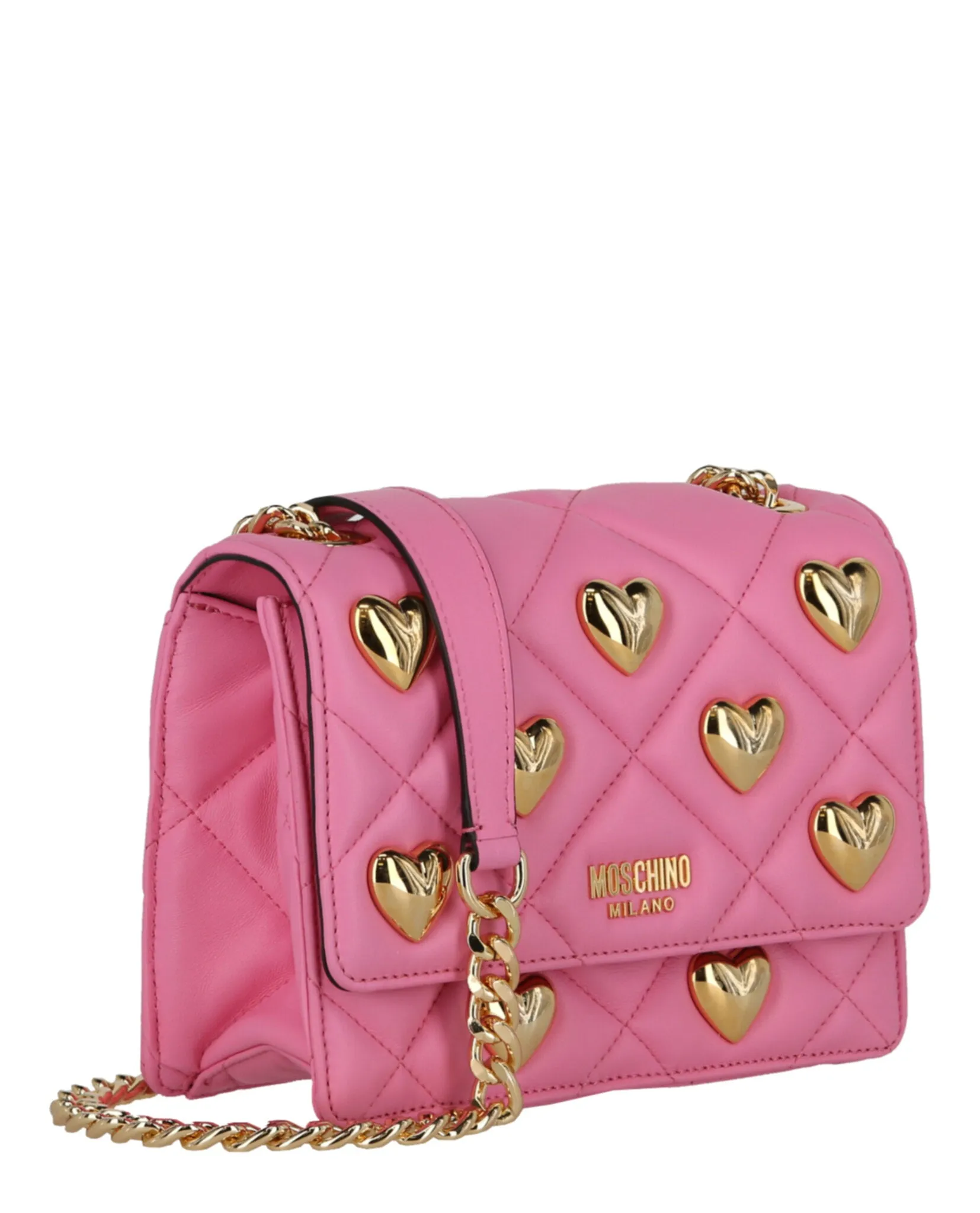 Moschino Heart Studs Quilted Crossbody Bag