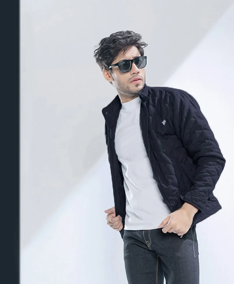 Navy Quilted Jacket