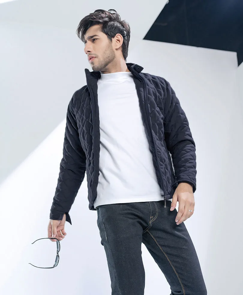 Navy Quilted Jacket