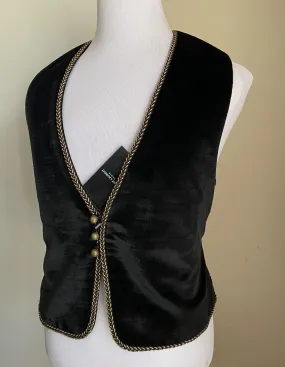 New $2890 Saint Laurent Men Gilet Velours Vest Black 42 US ( 52 Eu )