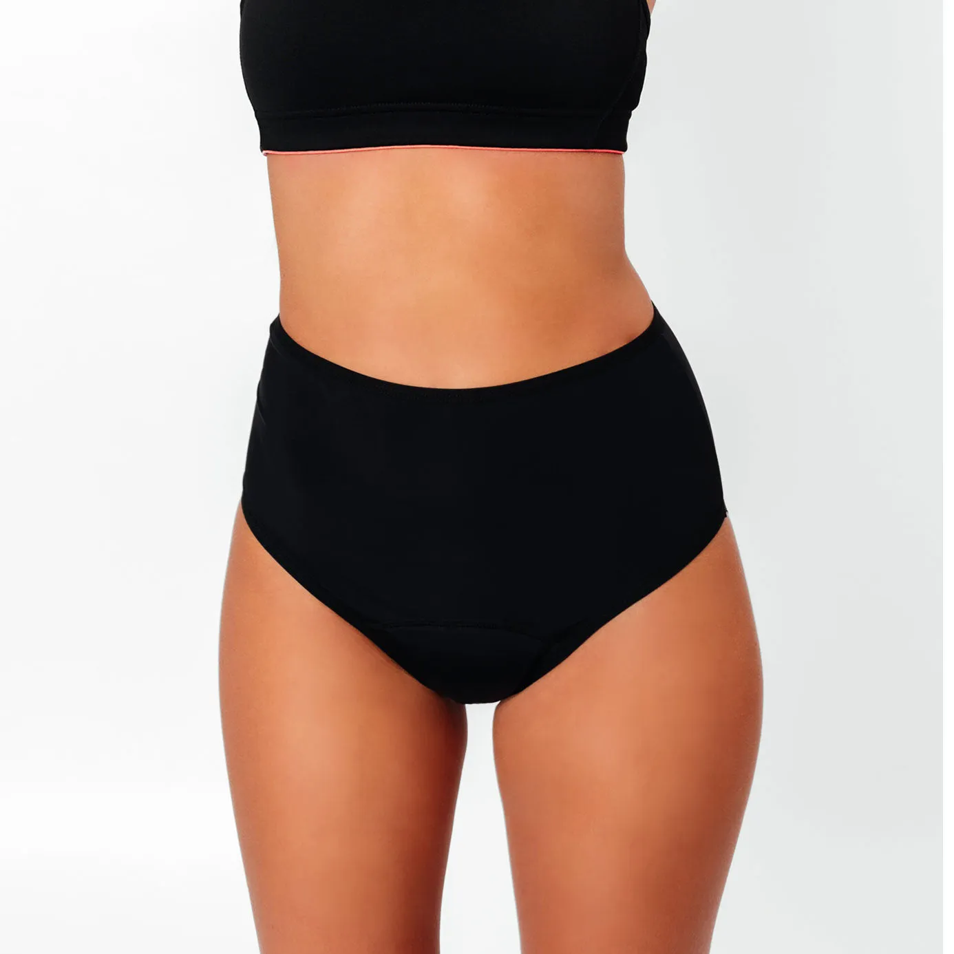 Nixi Body Coni Sporty High Waist Knickers - Light Absorbency - Black