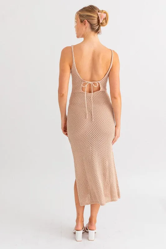 Open Weave Knit Maxi Dress