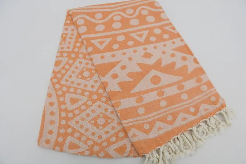 Orange Mandala 100% Cotton Towel