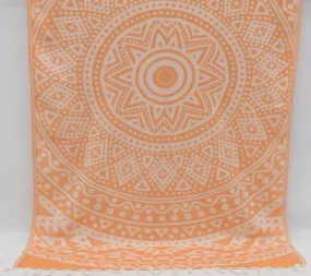 Orange Mandala 100% Cotton Towel