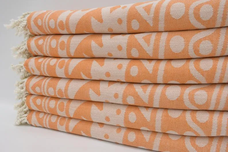 Orange Mandala 100% Cotton Towel