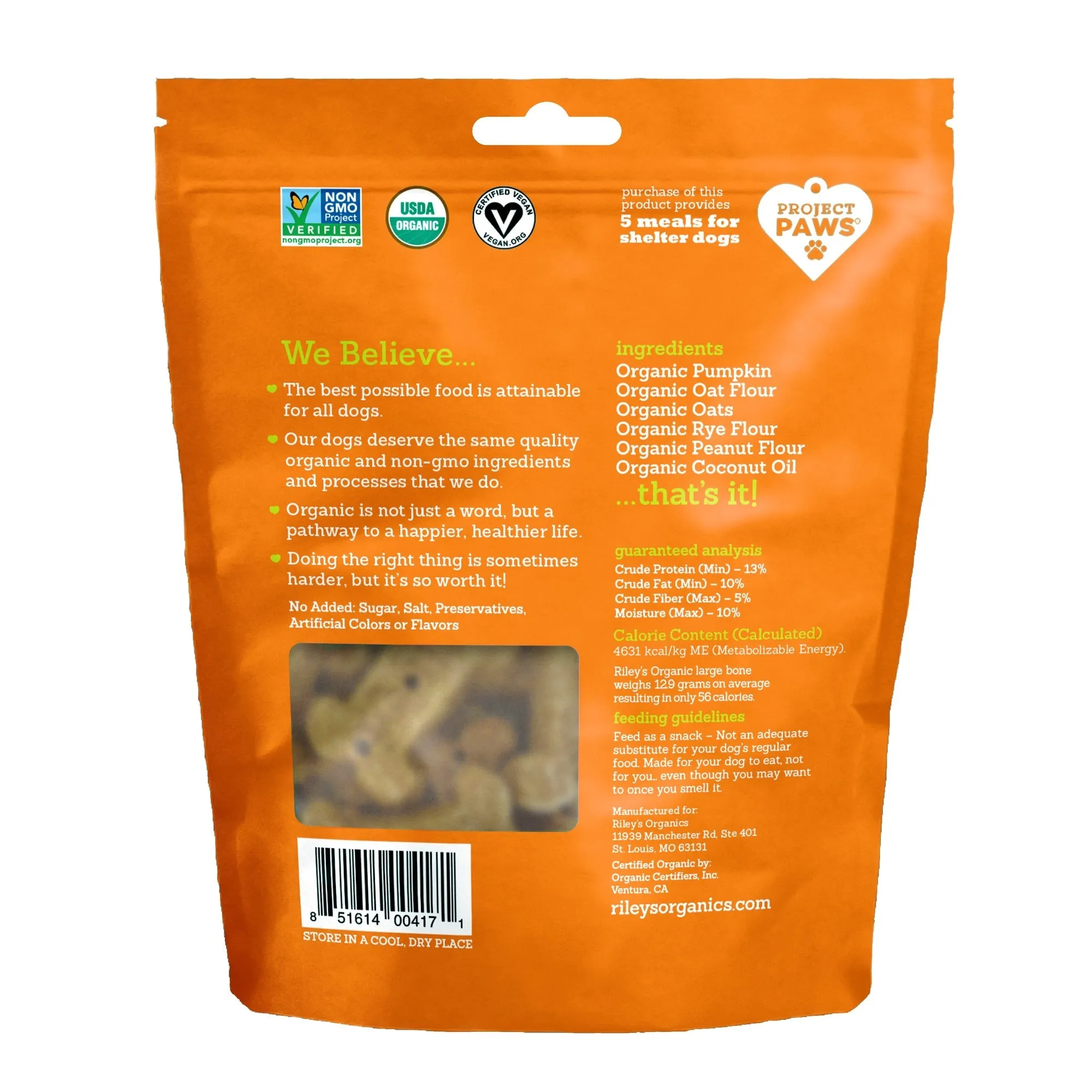 Organic Pumpkin & Coconut Baked Biscuits - Large Bone (5oz)