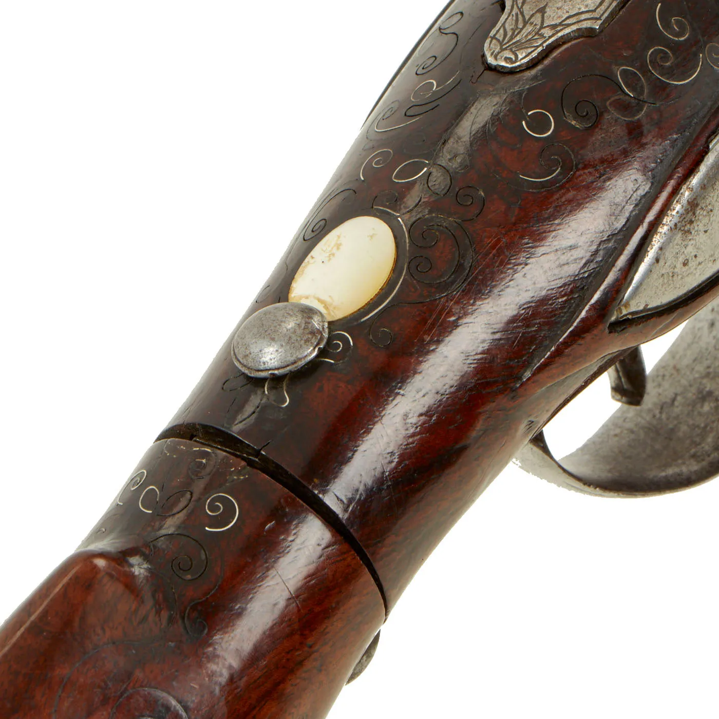 Original 18th Century Italian Ornate Flintlock Oval Muzzle Blunderbuss by Martinoni with Folding Stock circa 1750