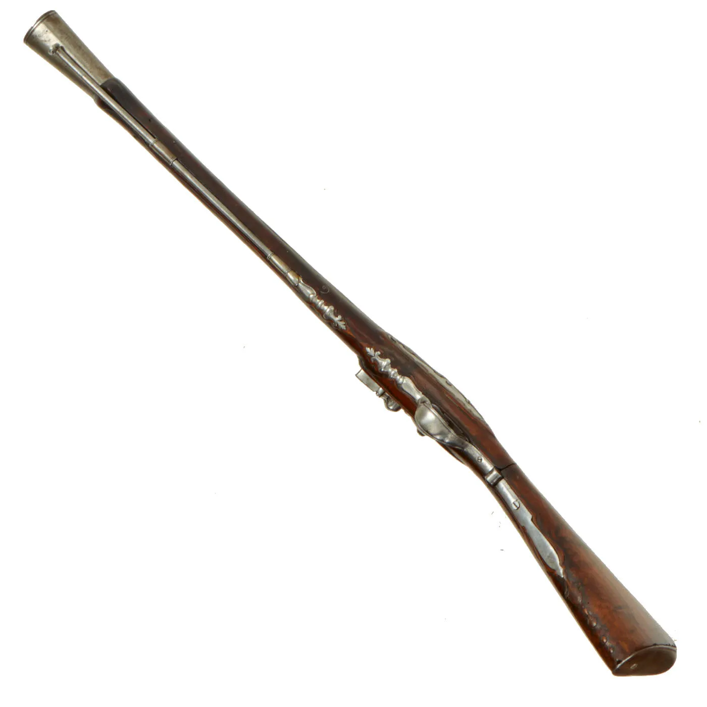 Original 18th Century Italian Ornate Flintlock Oval Muzzle Blunderbuss by Martinoni with Folding Stock circa 1750