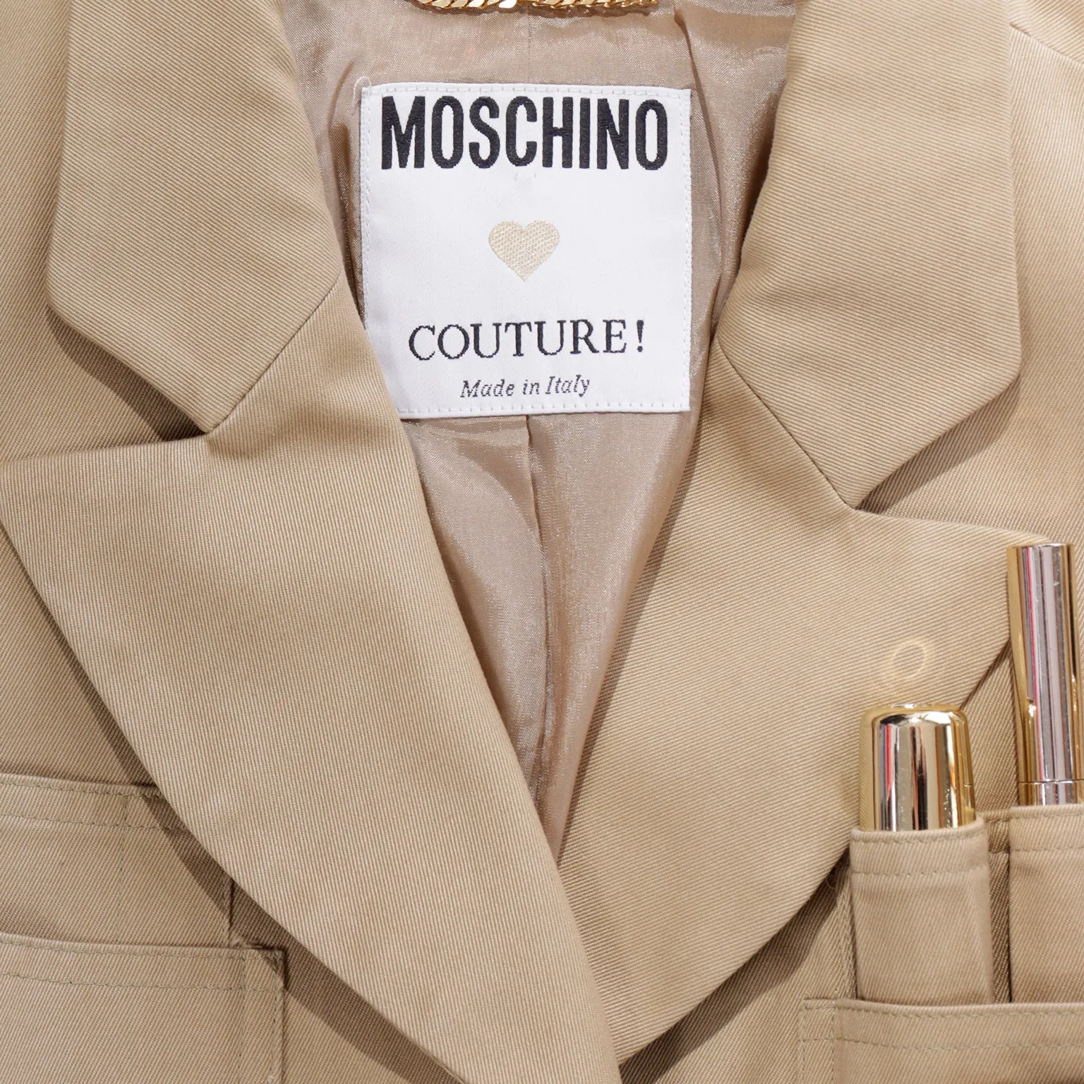 Original 1991 Rare Franco Moschino Couture Runway Survival Jacket w Tools