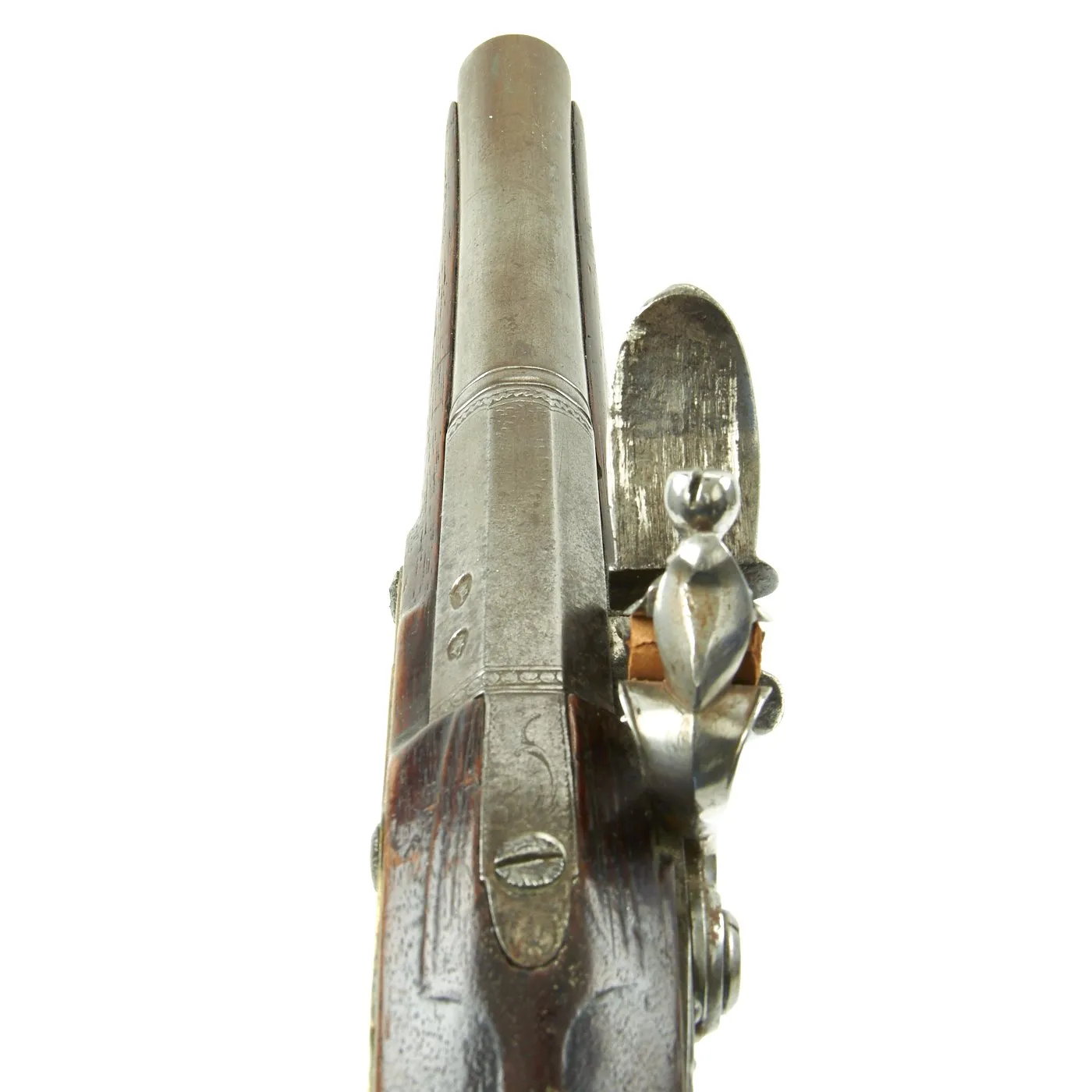 Original British Napoleonic Flintlock Overcoat Pistol by T. Richards of London - c. 1800