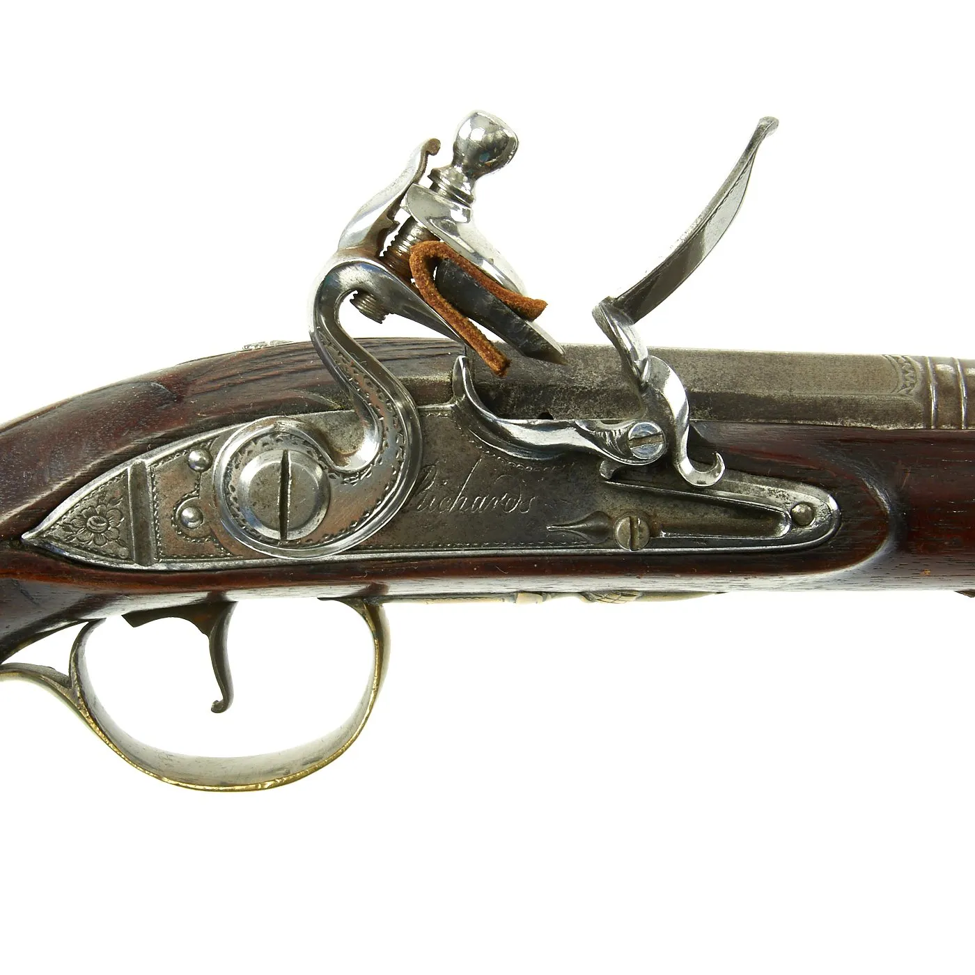 Original British Napoleonic Flintlock Overcoat Pistol by T. Richards of London - c. 1800