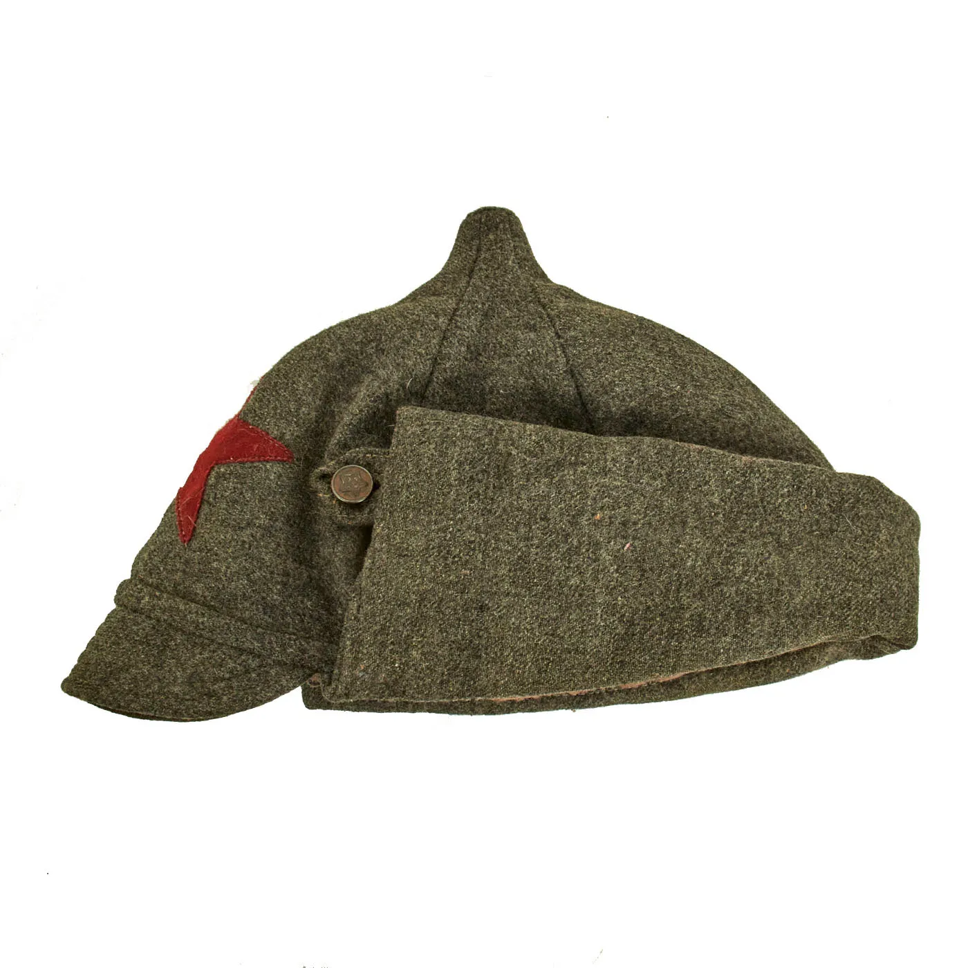 Original Soviet USSR Pre-WWII M36 Budenovka Infantry Winter Cap