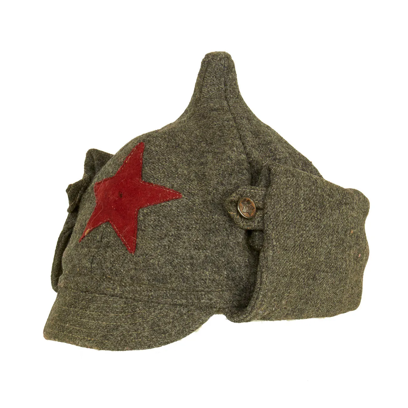 Original Soviet USSR Pre-WWII M36 Budenovka Infantry Winter Cap