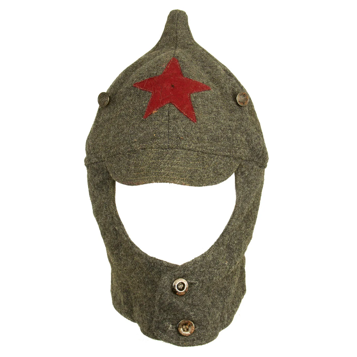 Original Soviet USSR Pre-WWII M36 Budenovka Infantry Winter Cap