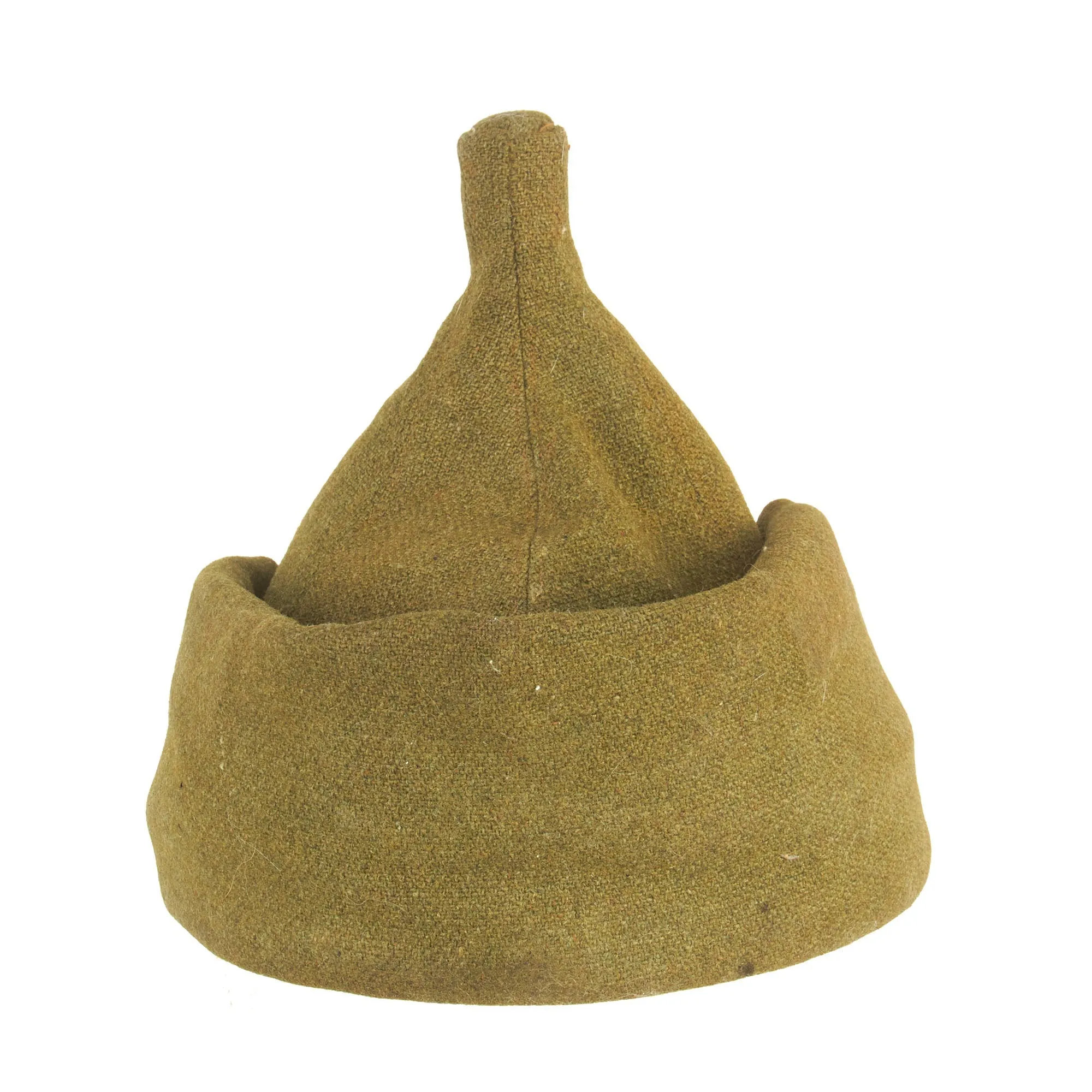 Original Soviet WWII Early M27 Budenovka Winter Cap With Early Cavalry Stamped Steel Badge