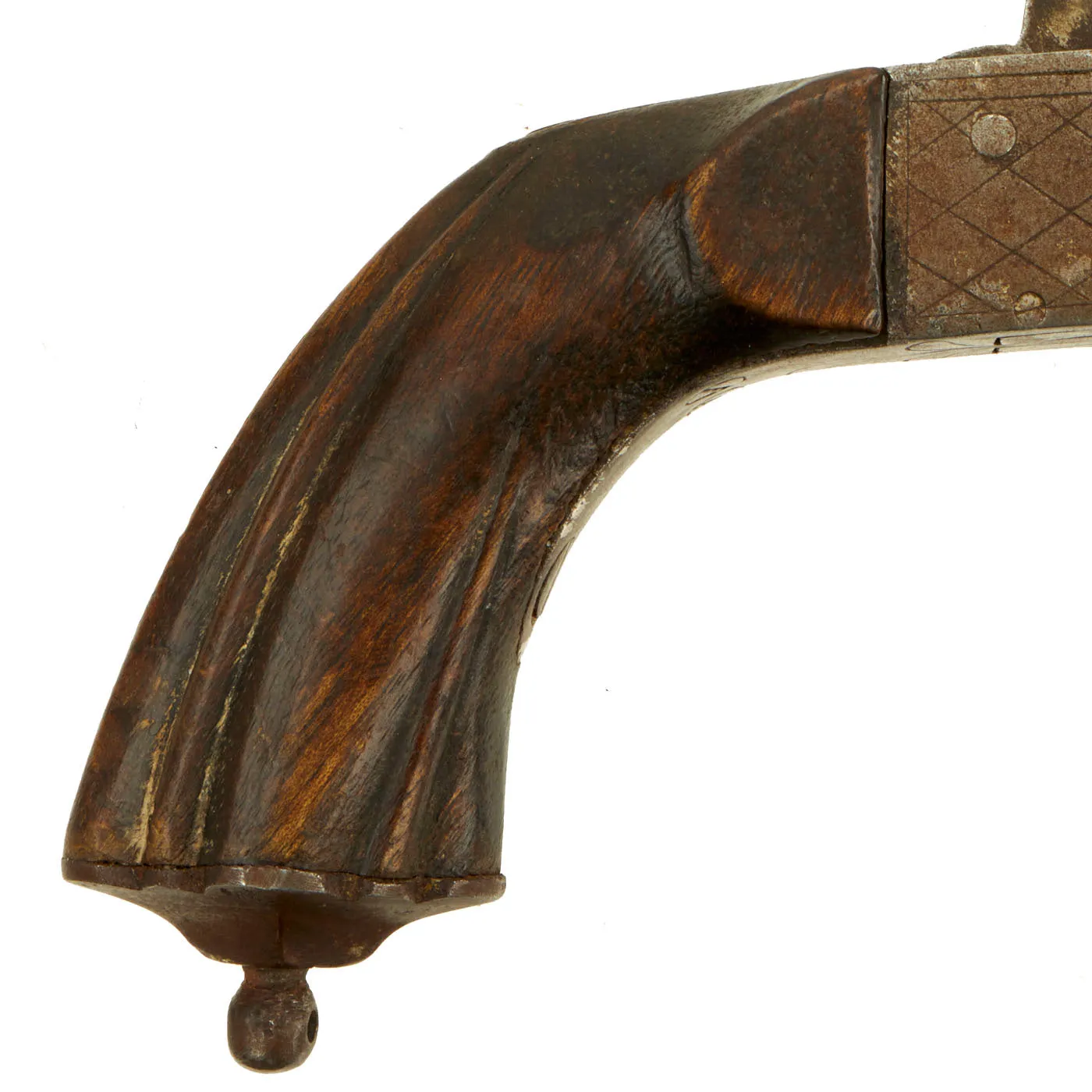 Original U.S. Civil War Era French Style Pinfire Double Barrel Pistol with Hidden Triggers - circa 1850