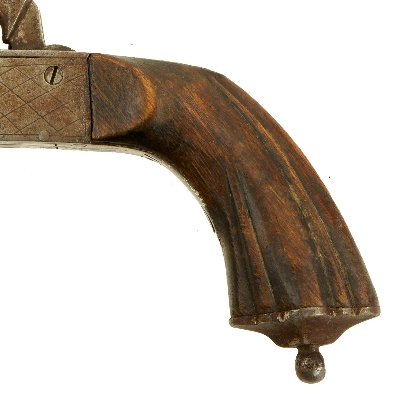 Original U.S. Civil War Era French Style Pinfire Double Barrel Pistol with Hidden Triggers - circa 1850