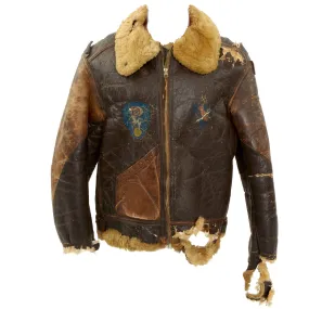 Original U.S. WWII Manhattan Project B-3 Sheepskin Bomber Jacket - Size 42