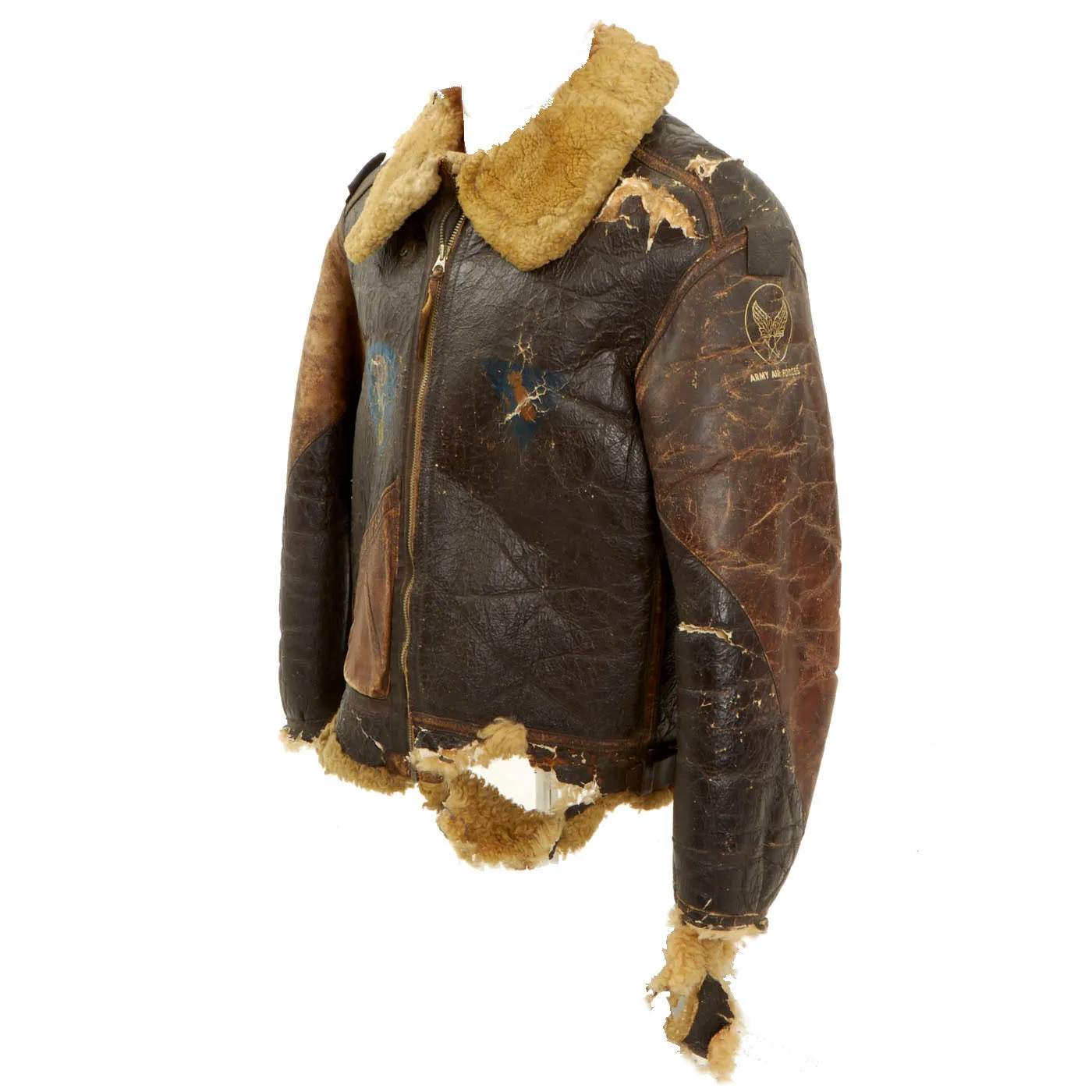 Original U.S. WWII Manhattan Project B-3 Sheepskin Bomber Jacket - Size 42