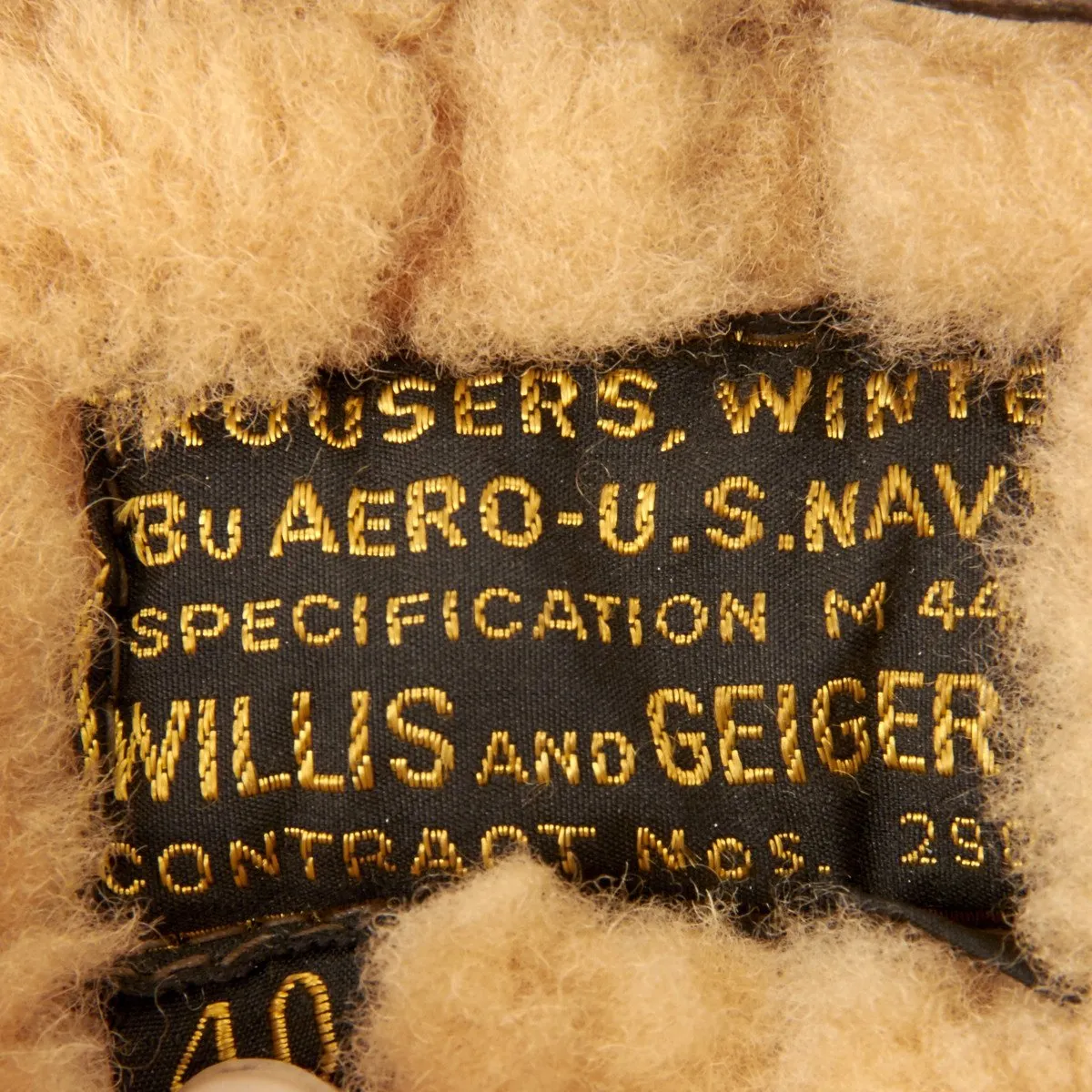 Original U.S. WWII Naval Aviator Sheepskin Winter Flight Uniform - Jacket M-445A & Trouser M-446A