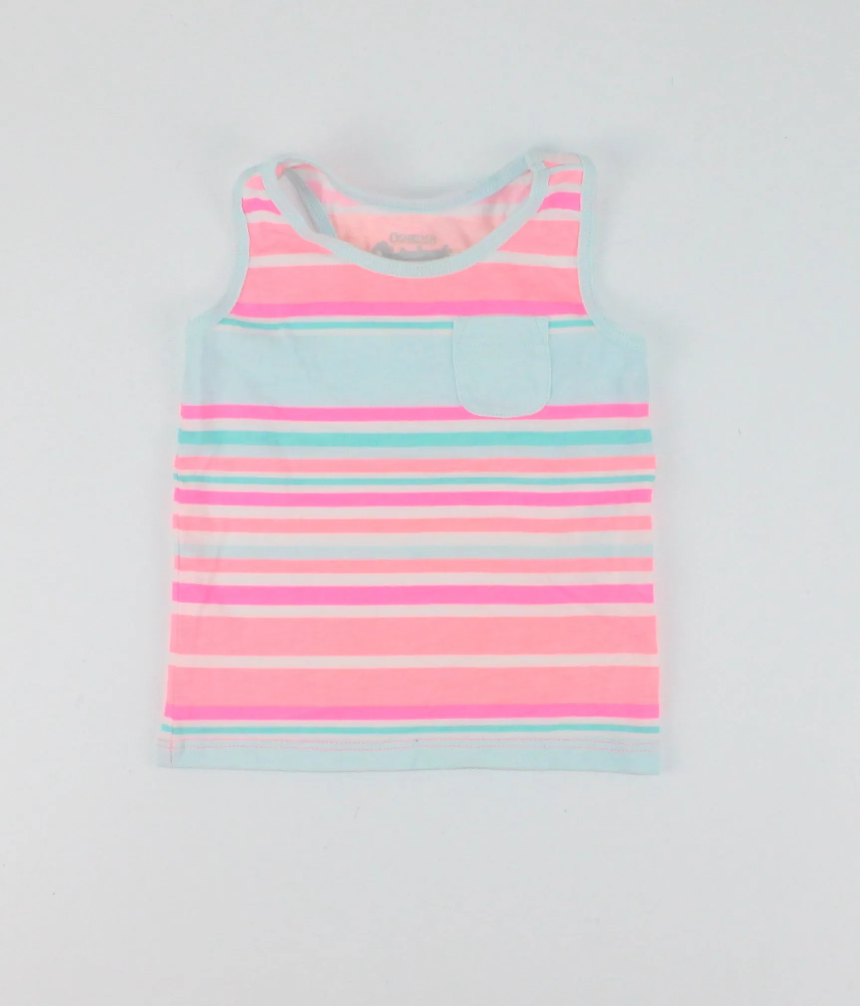 OSH KOSH NEON STRIPED TANK TOP 9M PRE-LOVED