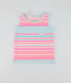 OSH KOSH NEON STRIPED TANK TOP 9M PRE-LOVED