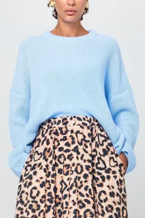 OVERSIZED PULLOVER  "SALMA" LIGHT BLUE