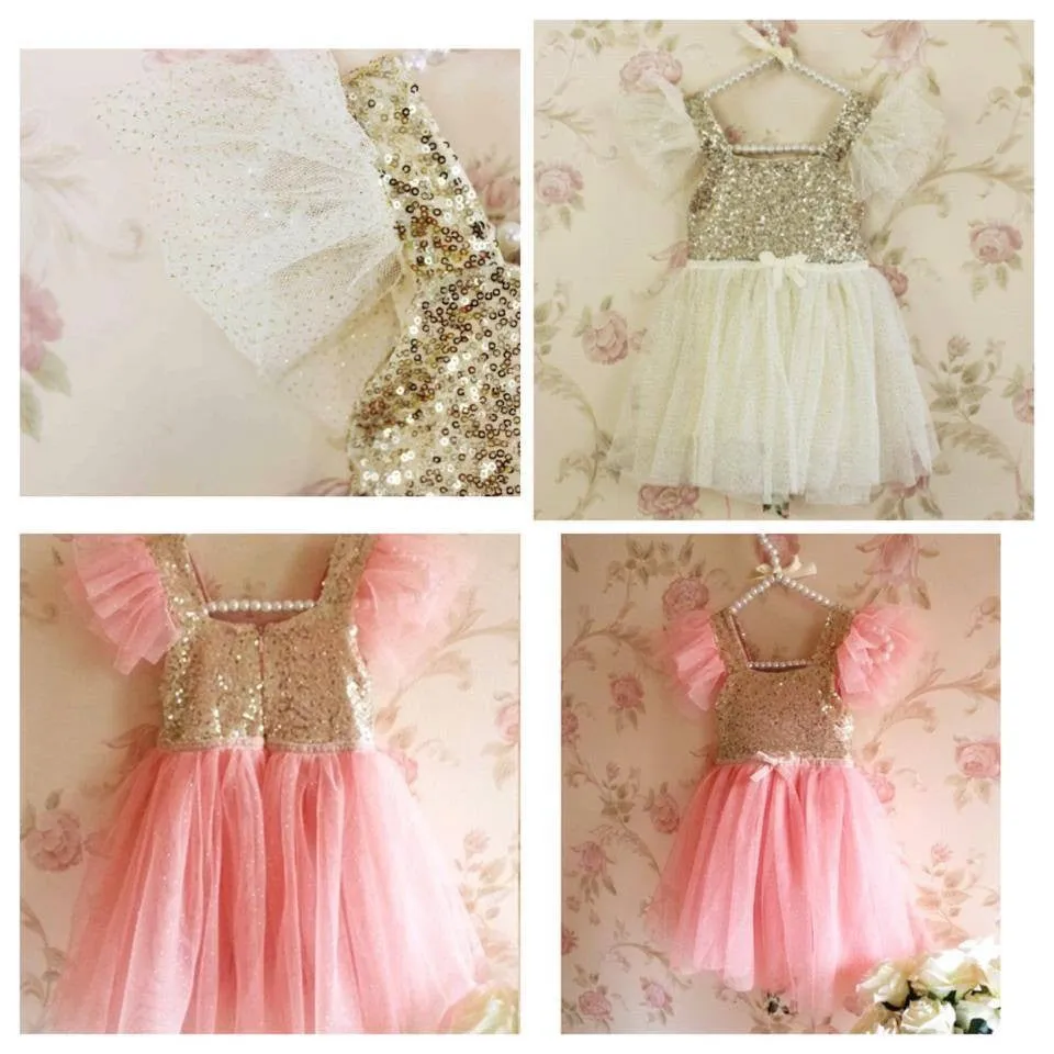 Peach gold sparkle dress