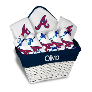 Personalized Atlanta Braves Large Basket - 9 Items