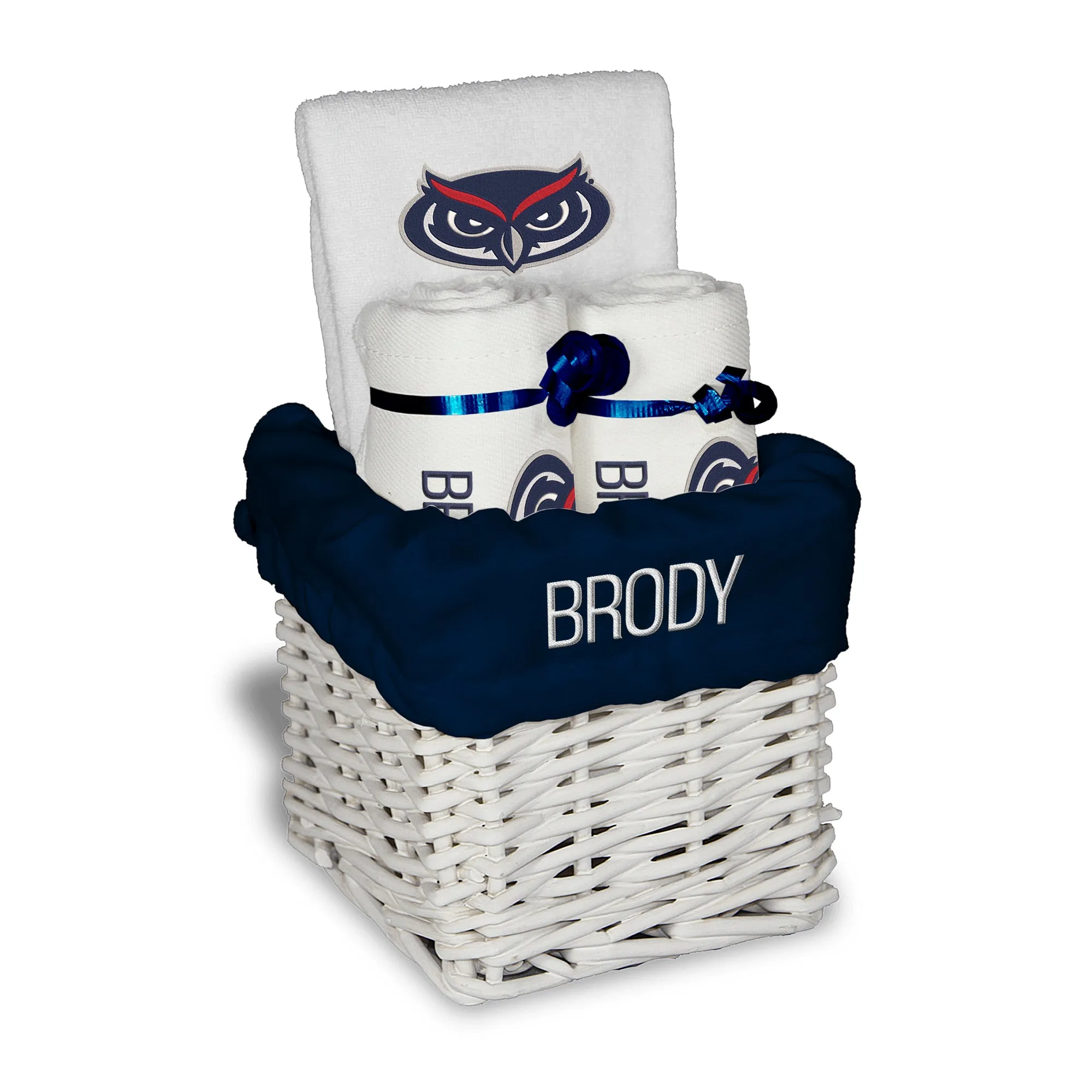 Personalized FAU Owls Small Basket - 4 Items