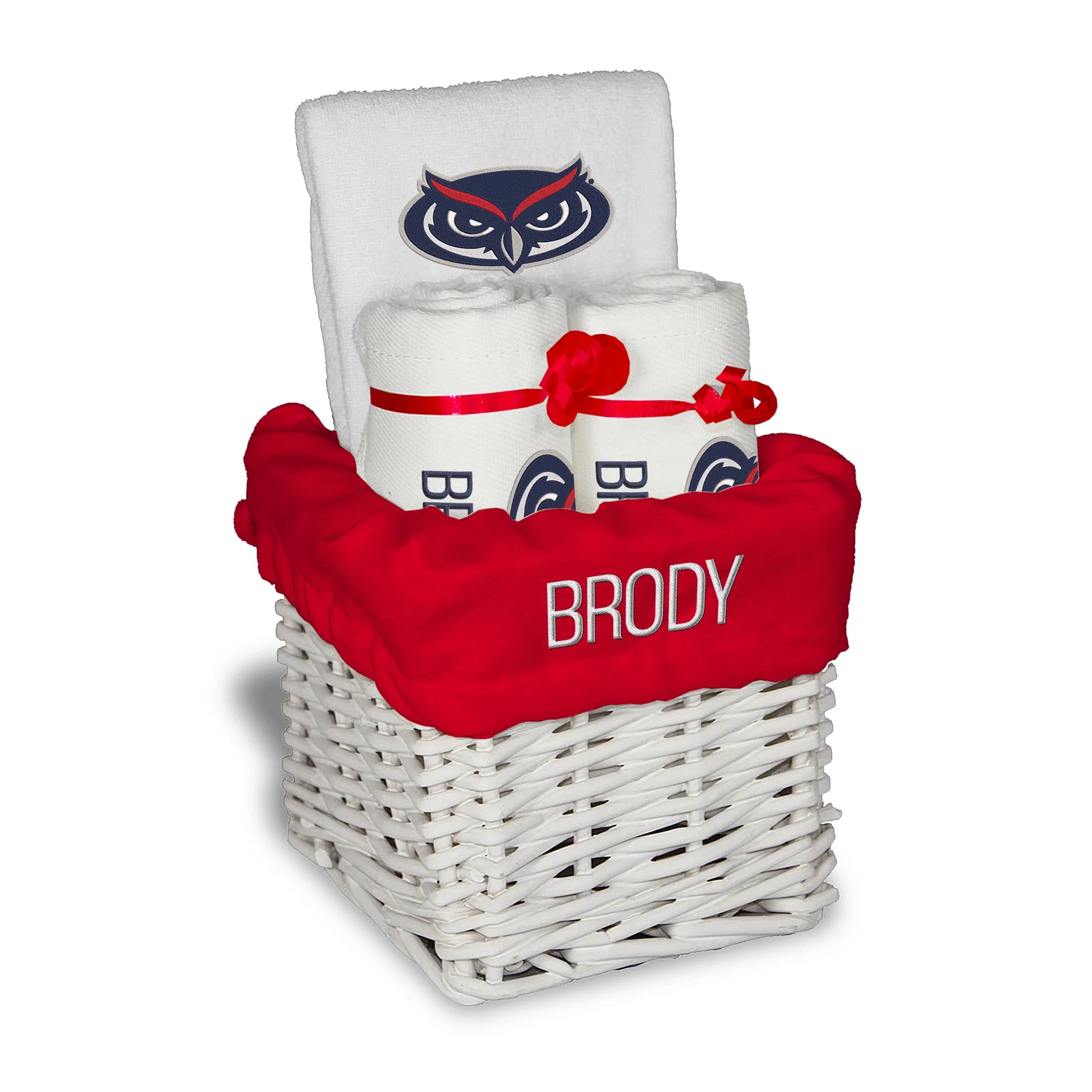 Personalized FAU Owls Small Basket - 4 Items