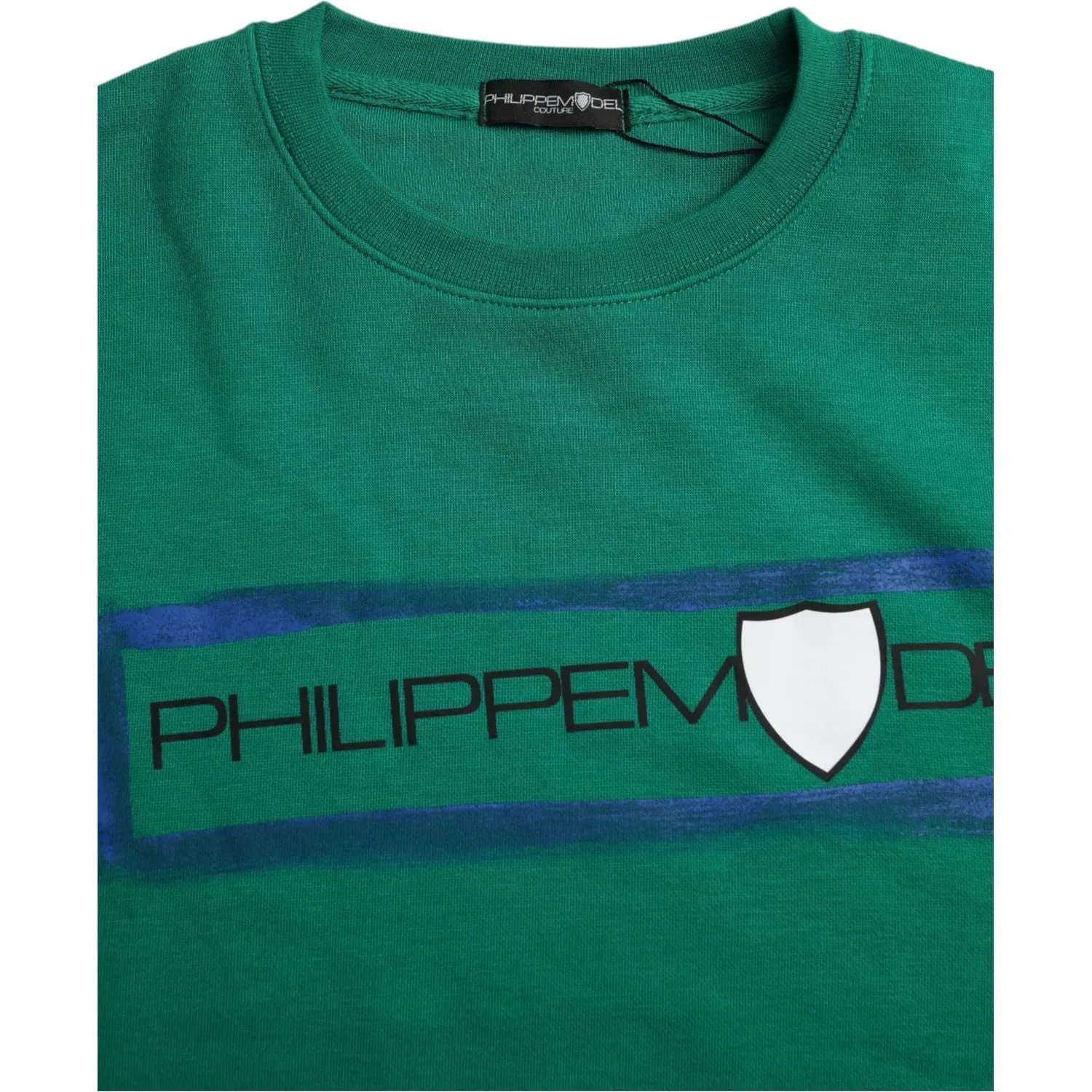 Philippe Model Green Cotton Logo Print Long Sleeves Pullover Sweater