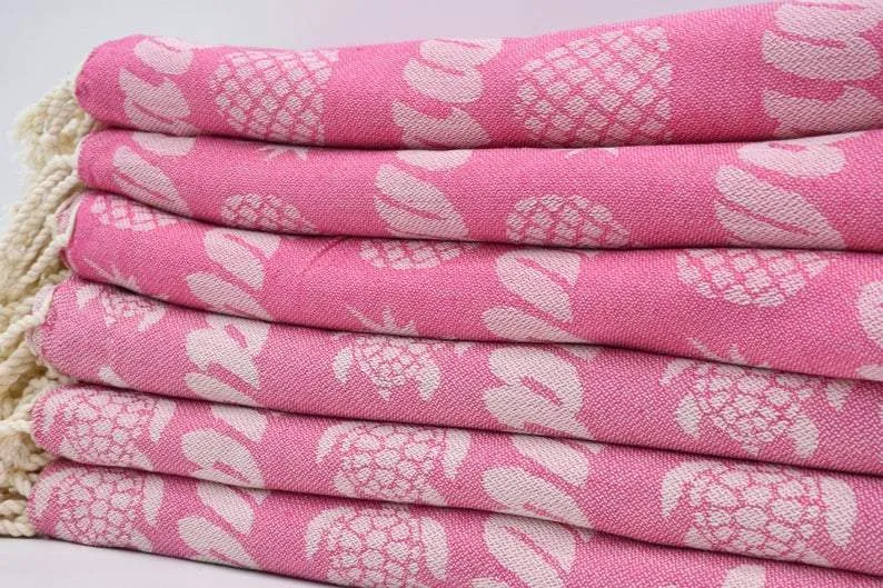 Pineapple Hawaii Pink 100% Cotton Towel