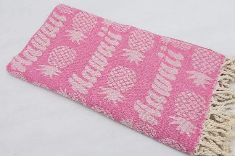 Pineapple Hawaii Pink 100% Cotton Towel