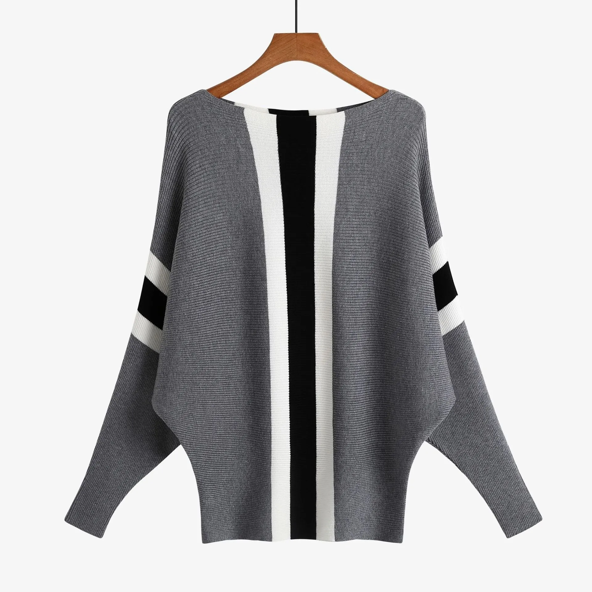 Pre Order:  Boat Neck Knit Loose Sweater