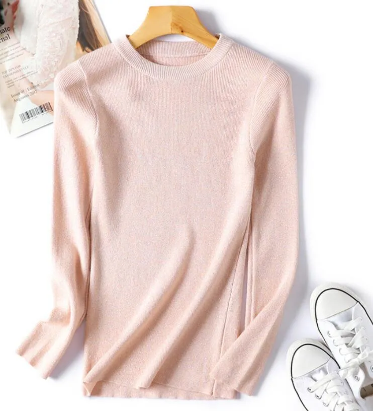 Pre Order:  Lurex Long Sleeves Slim Top