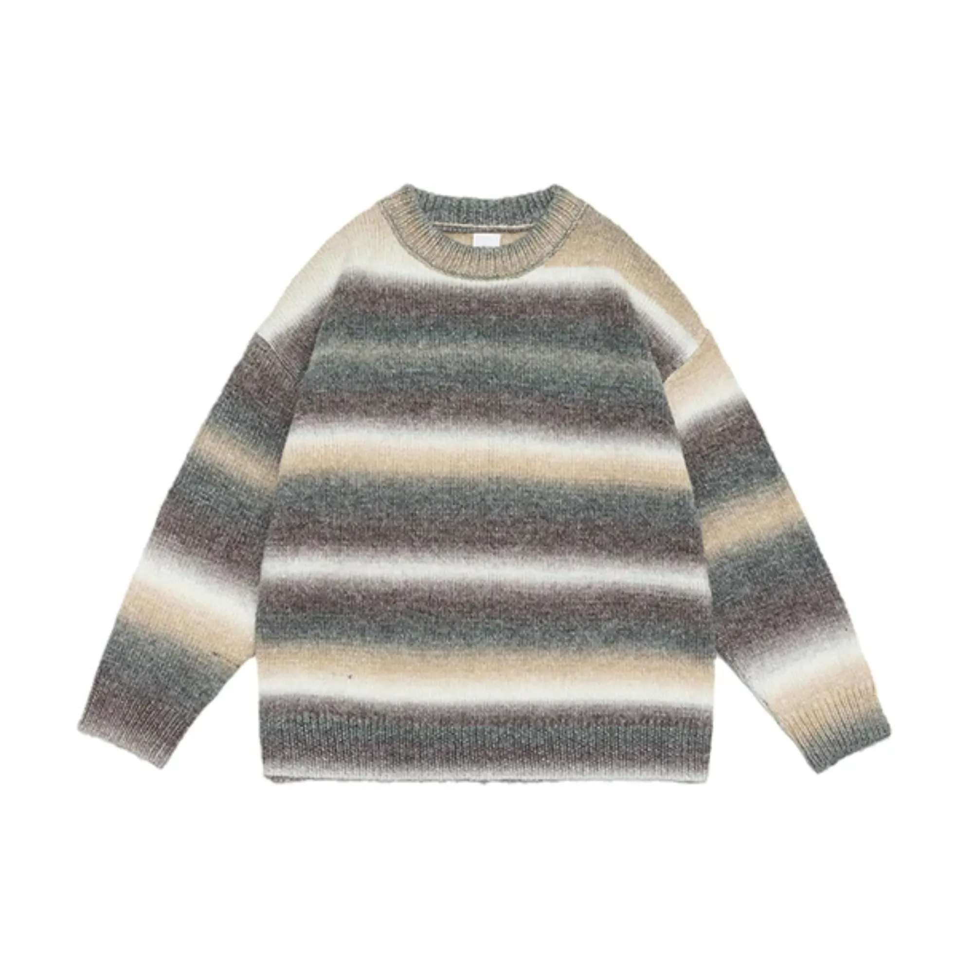 Pre Order:  Unisex O-Neck Stripe Sweater