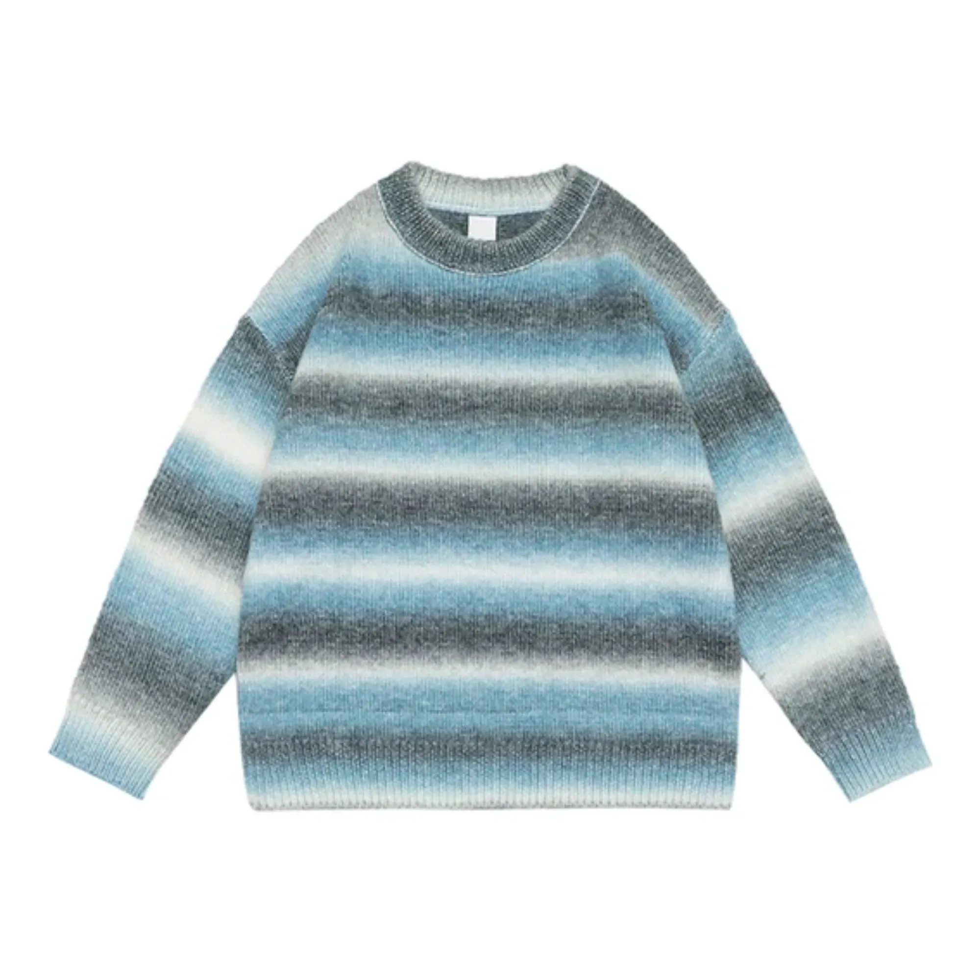 Pre Order:  Unisex O-Neck Stripe Sweater