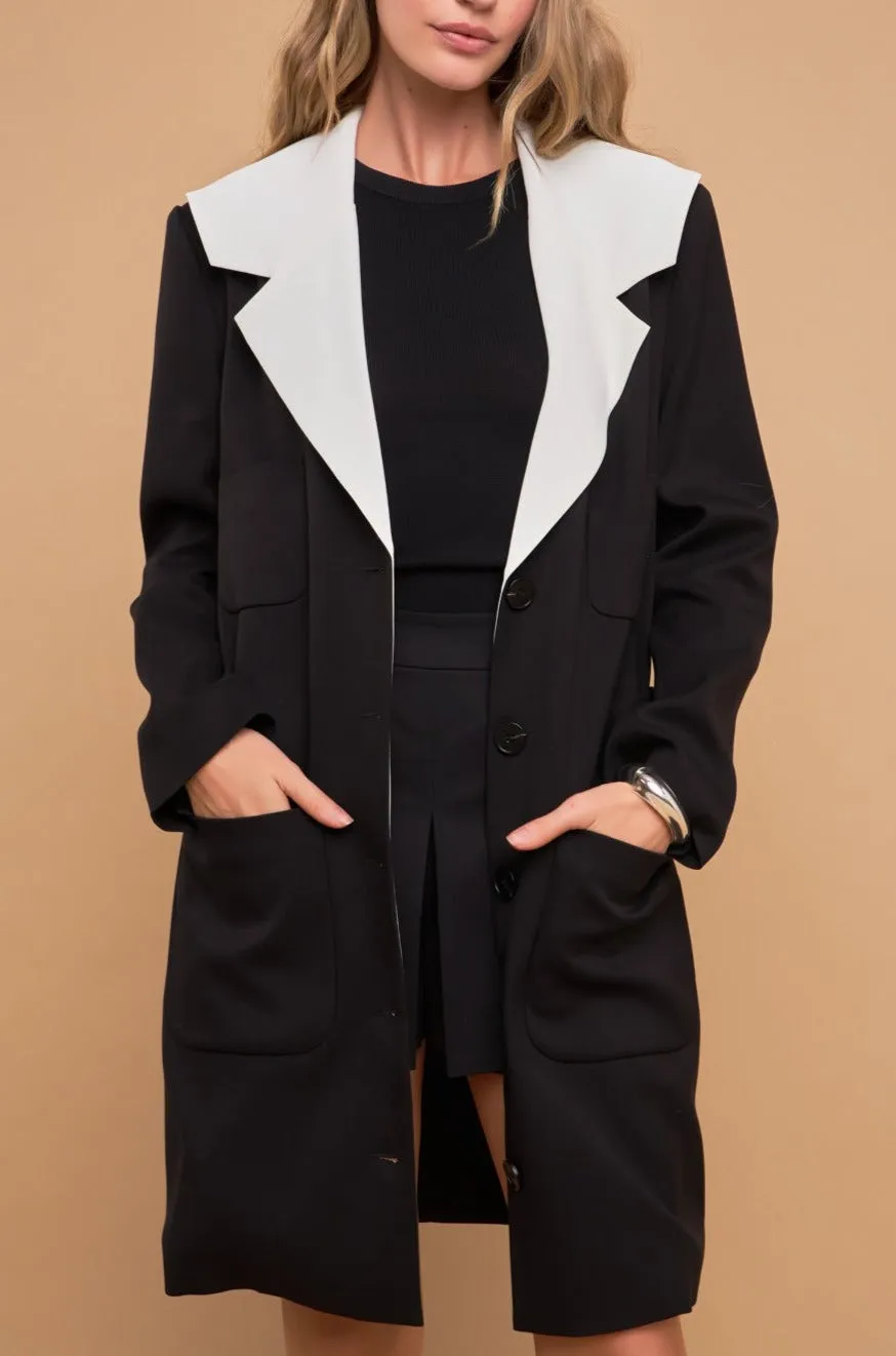 Premium Coat with Contrast Sailor Collar