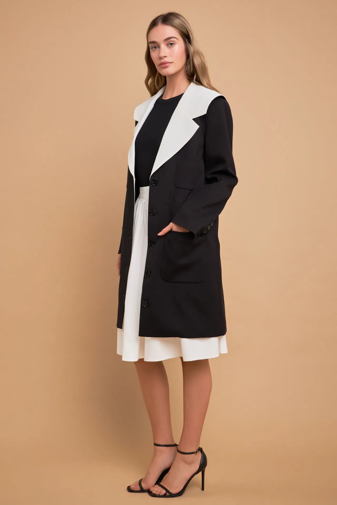 Premium Coat with Contrast Sailor Collar