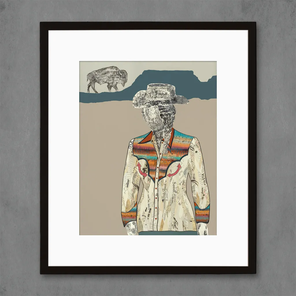 QUILTED WRANGLER (COWGIRL) limited edition paper print