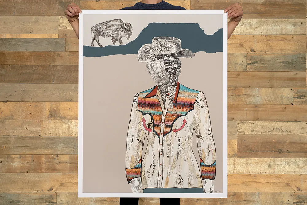 QUILTED WRANGLER (COWGIRL) limited edition paper print