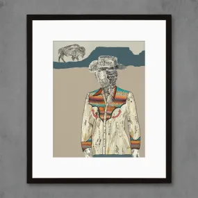 QUILTED WRANGLER (COWGIRL) limited edition paper print