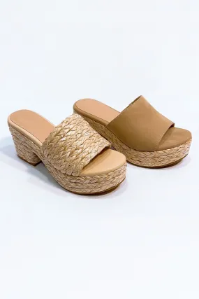 Raffia Slides with Heel