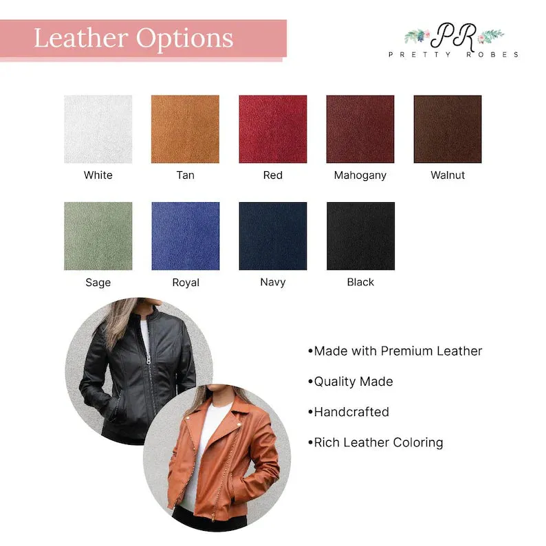 (Real Leather) Personalized Bridal Shower Leather Jacket