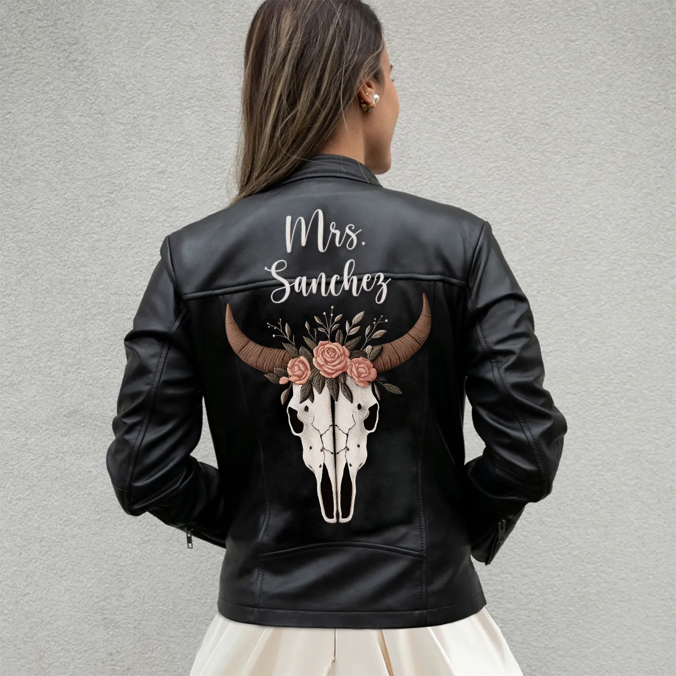 (Real Leather) Personalized Bridal Shower Leather Jacket